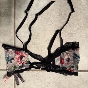 Victoria Secret’s  Floral Lace Bralette - Black and Multicolor